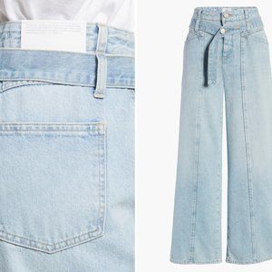 CLOSED Denim X-Press Belted High Waist Wide Leg Jeans